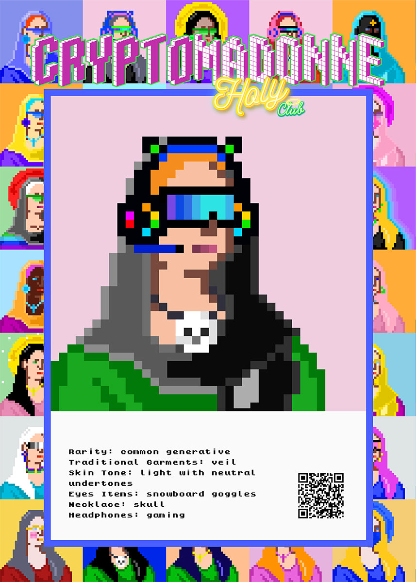CryptoMaDonna_poster digital card mode gaming w/ MaDonnas pattern