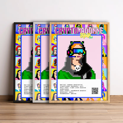 CryptoMaDonna_poster digital card mode gaming w/ MaDonnas pattern