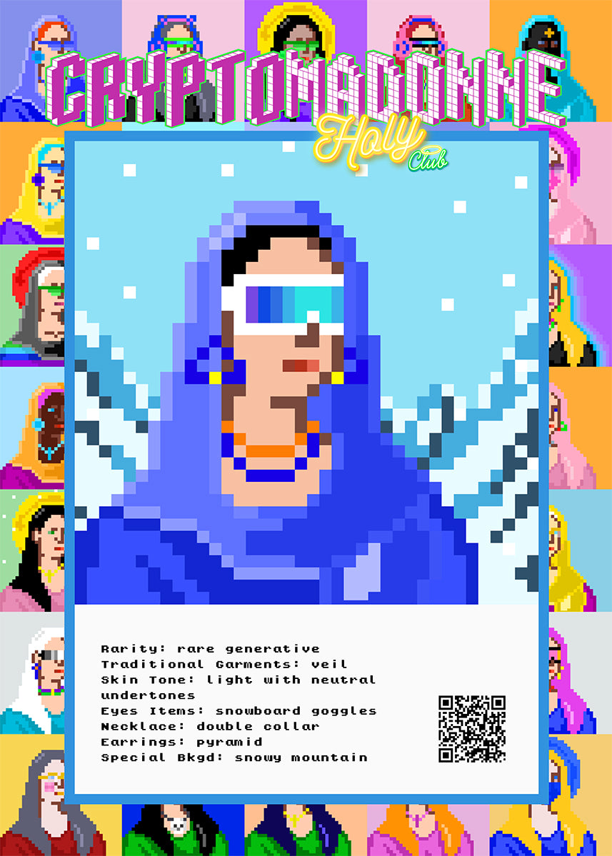 CryptoMaDonna_poster digital card mode mountain w/ MaDonnas pattern