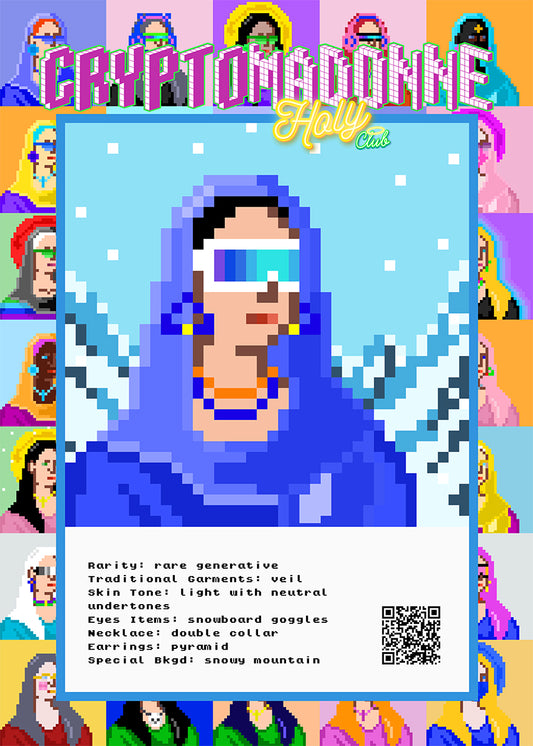 CryptoMaDonna_poster digital card mode mountain w/ MaDonnas pattern