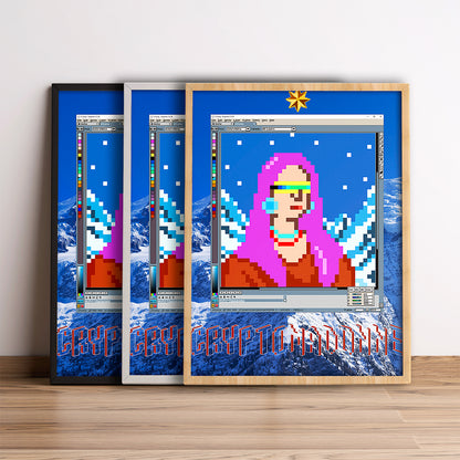 CryptoMaDonna_snow-capped mountain with North Star poster
